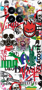 Силиконовый чехол Many different logos для Xiaomi Civi 4 Pro - 4022u-3682 изображение 