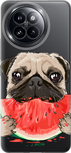 Силиконовый чехол Мопс и арбуз для Xiaomi Civi 4 Pro - 4665u-3682 изображение 