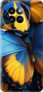 Силиконовый чехол Желто-голубые бабочки для Xiaomi Civi 4 Pro - 6046u-3682 изображение 