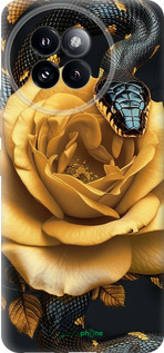 Силиконовый чехол Black snake and golden rose для Xiaomi Civi 4 Pro - 6068u-3682 изображение 