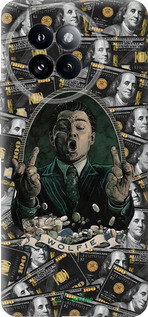 Силиконовый чехол Волк с валл стрит для Xiaomi Civi 4 Pro - 6287u-3682 изображение 