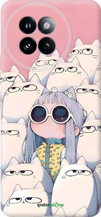 Силиконовый чехол Малышка с котами для Xiaomi Civi 4 Pro - 6295u-3682 изображение 