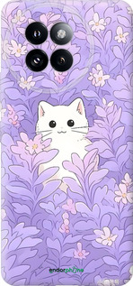 Силиконовый чехол Котик в цветах для Xiaomi Civi 4 Pro - 6390u-3682 изображение 