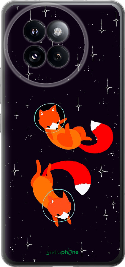 Силиконовый чехол Лисички в космосе для Xiaomi Civi 4 Pro - 4519u-3682 изображение 
