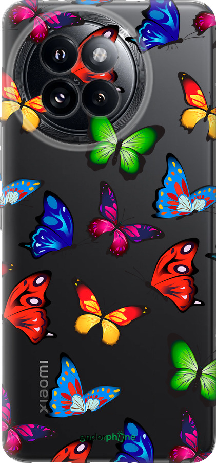 Силиконовый чехол Красочные мотыльки для Xiaomi Civi 4 Pro - 4761u-3682 изображение 