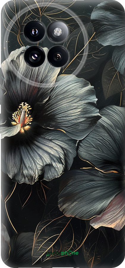 Силиконовый чехол Черные цветы для Xiaomi Civi 4 Pro - 6031u-3682 изображение 
