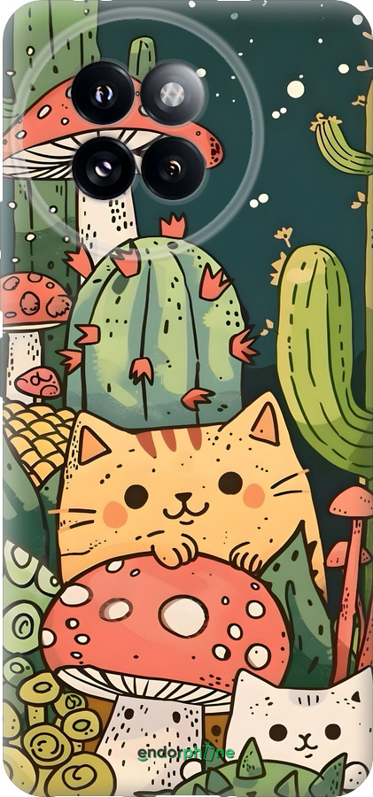 Силиконовый чехол Коты грибы для Xiaomi Civi 4 Pro - 6321u-3682 изображение 