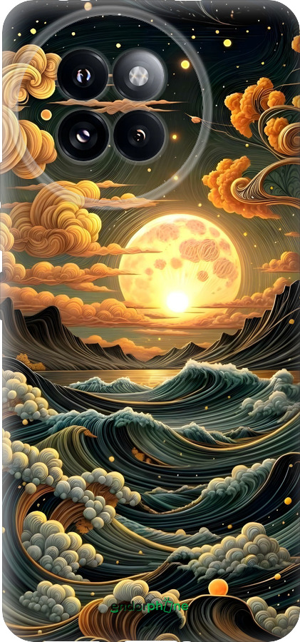 Силиконовый чехол Арт волны для Xiaomi Civi 4 Pro - 6332u-3682 изображение 