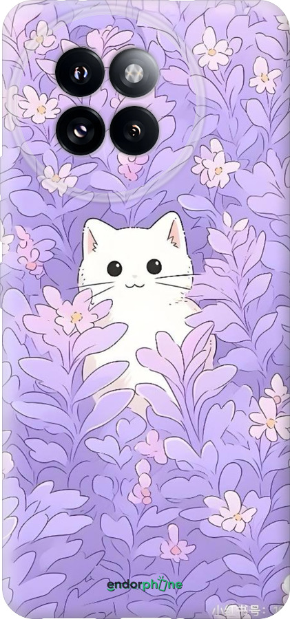 Силиконовый чехол Котик в цветах для Xiaomi Civi 4 Pro - 6390u-3682 изображение 