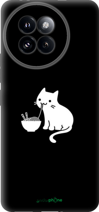 Силиконовый чехол С милым котом на черном фоне для Xiaomi Civi 4 Pro - 6528u-3682 изображение 
