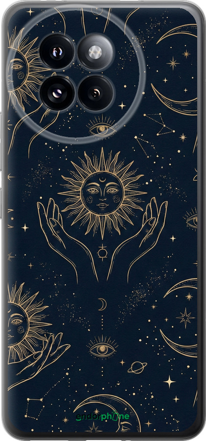 Силиконовый чехол Celestial Harmony: Sun & Moon Gold Mystic Pattern для Xiaomi Civi 4 Pro - 6778u-3682 изображение 