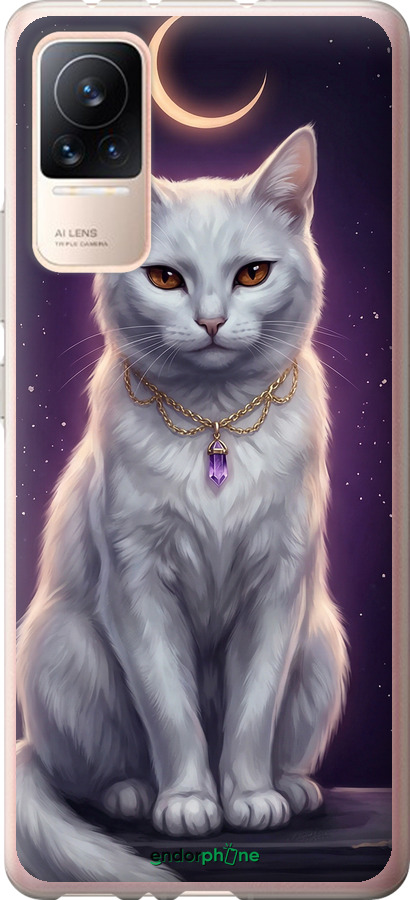 Силіконовий чехол Mystic White Cat Gothic Dark Purple Gold для Xiaomi Civi - 6805u-2491 изображение 