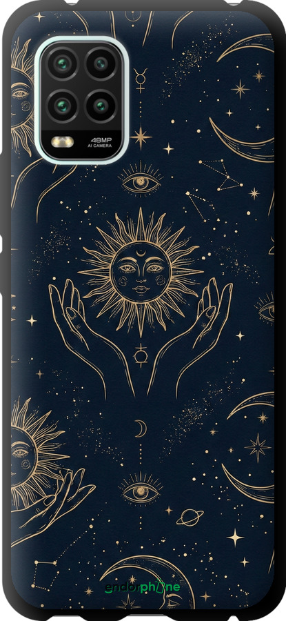 TPU чехол Celestial Harmony: Sun & Moon Gold Mystic Pattern для Xiaomi Mi 10 Lite - 6778b-1924 изображение 