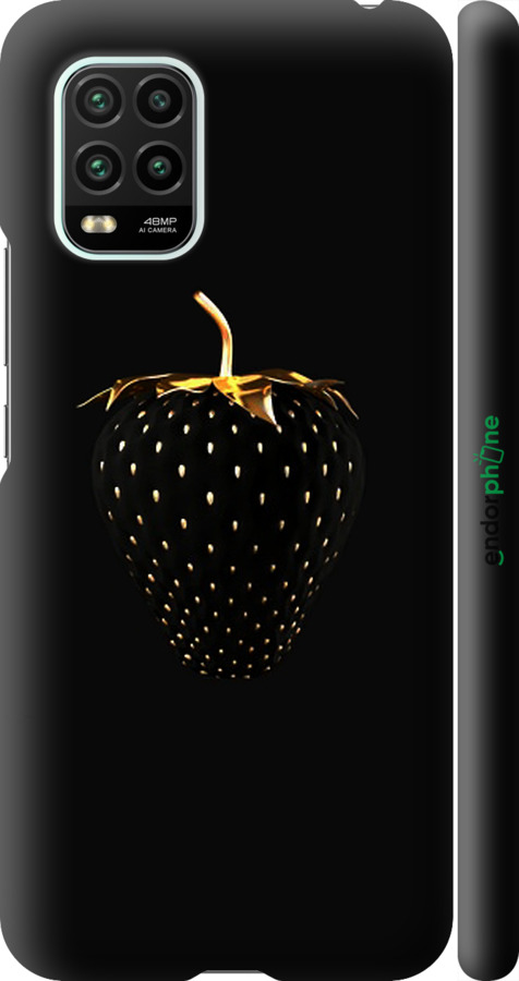 

3D пластиковий матовий чохол "Чорна полуниця" для Xiaomi Mi 10 Lite, Чорний