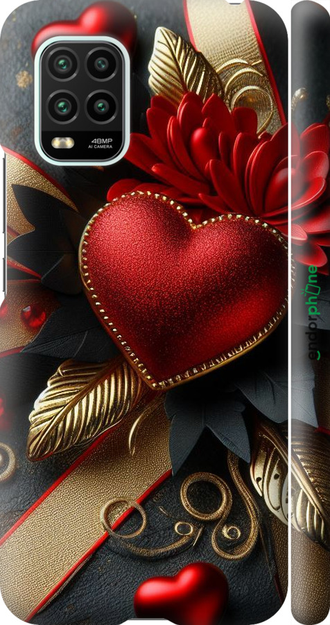 3D пластиковый матовый чехол Сердечки v2 для Xiaomi Mi 10 Lite - 5832m-1924 изображение 