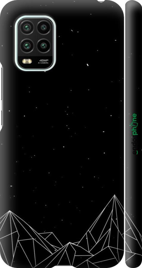 3D пластиковий матовий чехол Чорно білі абстрактні гори для Xiaomi Mi 10 Lite - 6437m-1924 изображение 