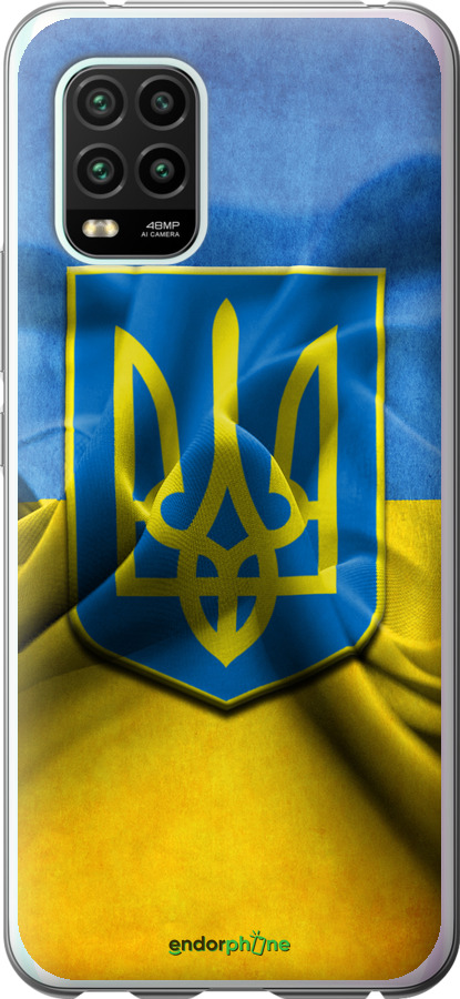 

Силіконовий чохол "Прапор та герб України" для Xiaomi Mi 10 Lite, Блакитний