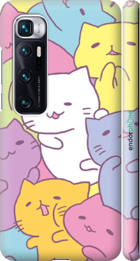 

3D пластиковий матовий чохол "Кошенята " для Xiaomi Mi 10 Ultra, Білий