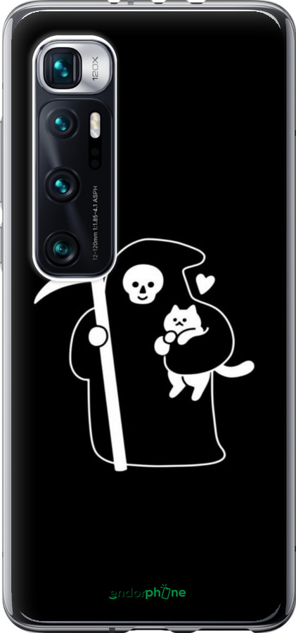 2D пластиковый чехол Минималистичный арт: смерть и кошка для Xiaomi Mi 10 Ultra - 6529t-2064 изображение 