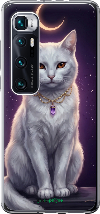 2D пластиковый чехол Mystic White Cat Gothic Dark Purple Gold для Xiaomi Mi 10 Ultra - 6805t-2064 изображение 