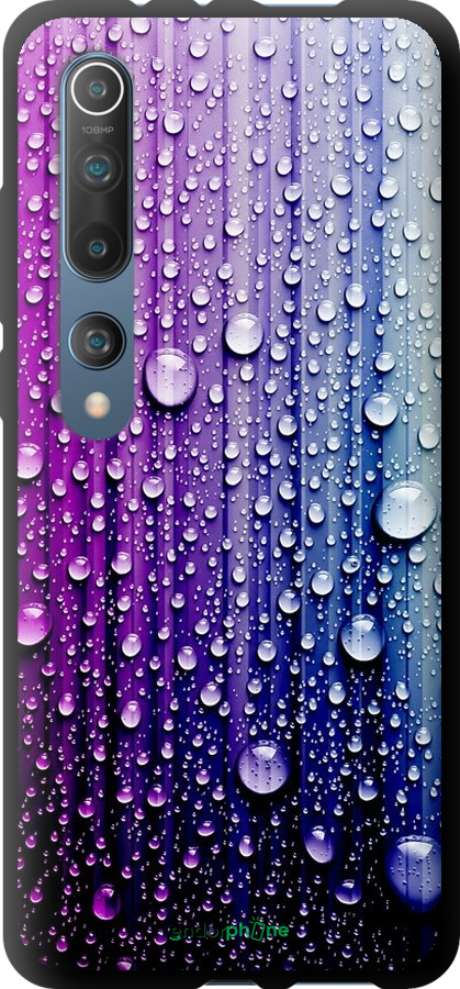 

TPU чорний чохол "Краплини води" для Xiaomi Mi 10 Pro, Синій