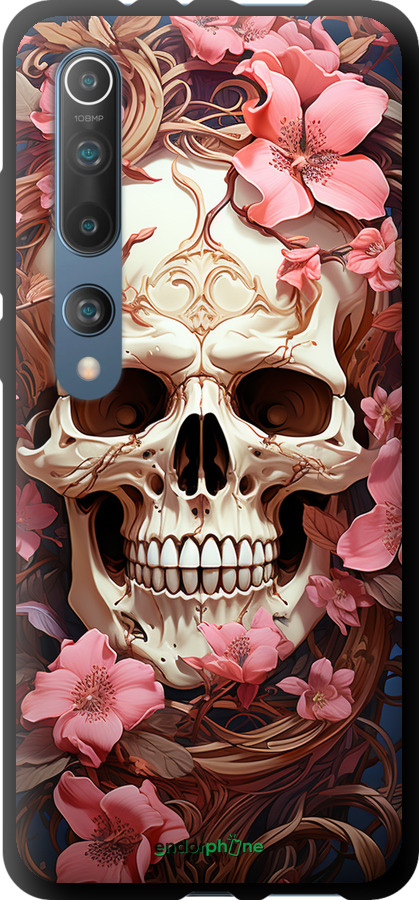 TPU чехол Череп в розовых цветах для Xiaomi Mi 10 Pro - 5965b-1870 изображение 