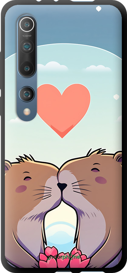 TPU чехол Капибара любовь для Xiaomi Mi 10 - 6027b-1860 изображение 