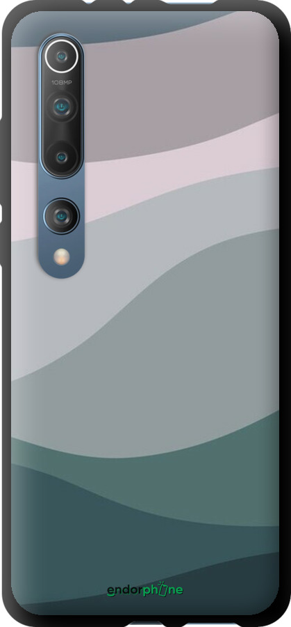 TPU чехол С фиолетовым и бирюзовым ретро-стилем и волнами для Xiaomi Mi 10 - 6533b-1860 изображение 