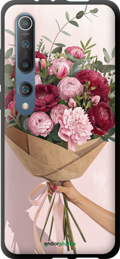 TPU чехол Пионы 1 для Xiaomi Mi 10 - 6705b-1860 изображение 