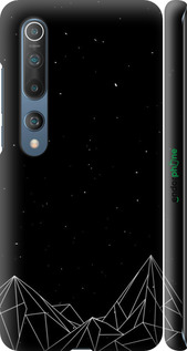 3D пластиковий матовий чехол Чорно білі абстрактні гори для Xiaomi Mi 10 - 6437m-1860 изображение 