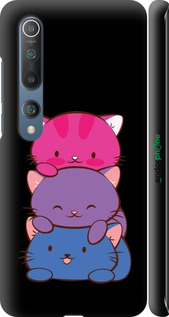 3D пластиковый матовый чехол Милые кошки для Xiaomi Mi 10 - 6518m-1860 изображение 