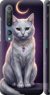 3D пластиковый матовый чехол Mystic White Cat Gothic Dark Purple Gold для Xiaomi Mi 10 Pro - 6805m-1870 изображение 