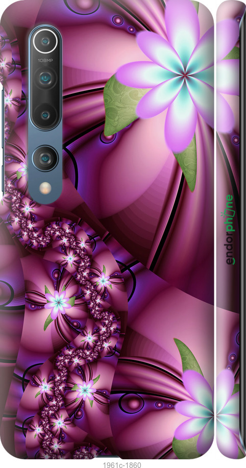 

3D пластиковий матовий чохол "Квіткова мозаїка" для Xiaomi Mi 10, Рожевий