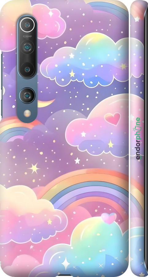 3D пластиковий матовий чехол Хмари та веселка для Xiaomi Mi 10 Pro - 6312m-1870 изображение 