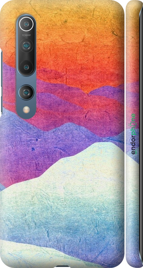 3D пластиковий матовий чехол Гірський захід сонця для Xiaomi Mi 10 - 6479m-1860 изображение 