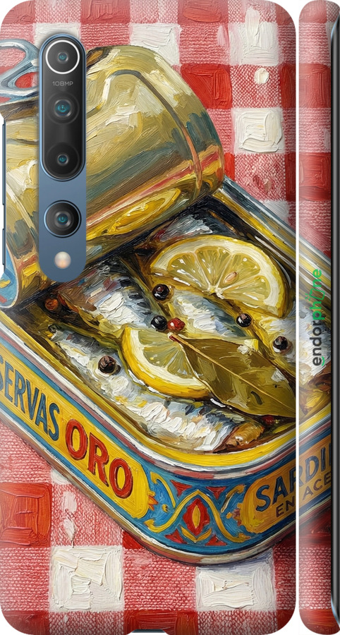 3D пластиковый матовый чехол Vintage Sardine Tin Phone для Xiaomi Mi 10 - 6772m-1860 изображение 