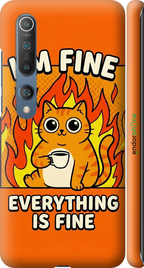 3D пластиковый матовый чехол Funny Cat для Xiaomi Mi 10 Pro - 6786m-1870 изображение 