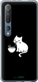 2D пластиковий чехол Милий кіт на чорному фоні для Xiaomi Mi 10 Pro - 6528t-1870 изображение 