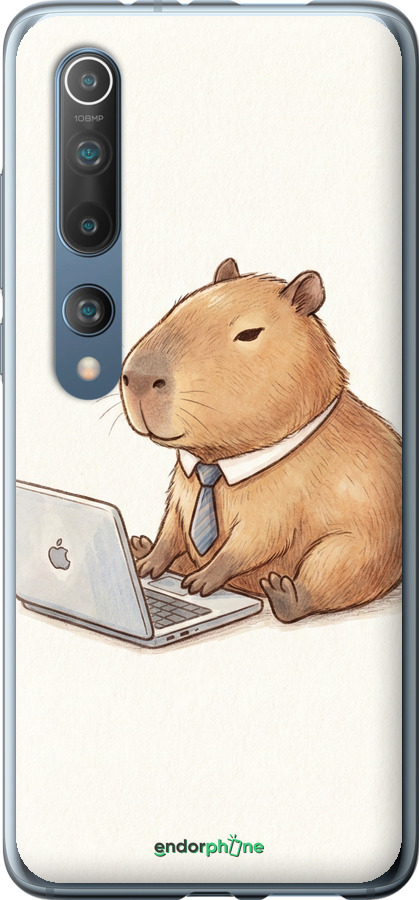 2D пластиковый чехол Funny Capybara CEO Working для Xiaomi Mi 10 - 6777t-1860 изображение 
