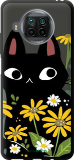 TPU чехол Черный кот с цветами для Xiaomi Mi 10T Lite - 6448b-2097 изображение 
