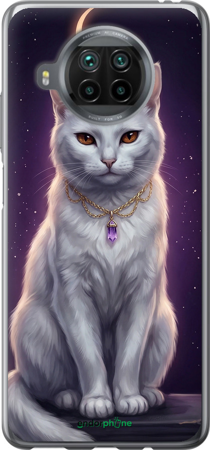 2D пластиковий чехол Mystic White Cat Gothic Dark Purple Gold для Xiaomi Mi 10T Lite - 6805t-2097 изображение 