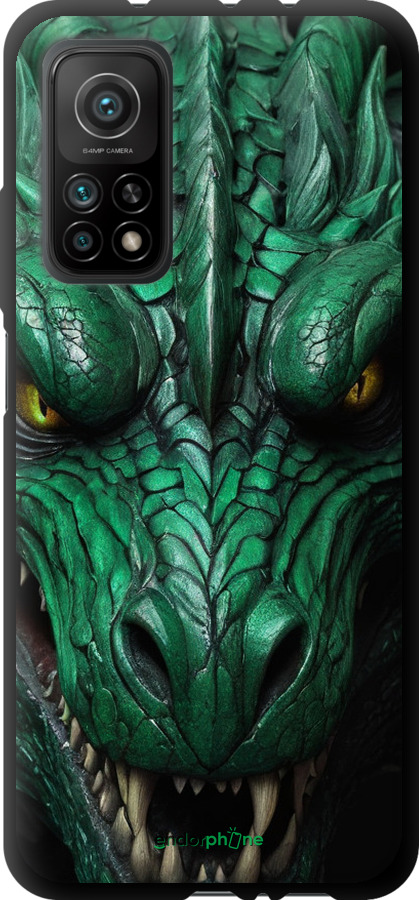 TPU чехол Зелёный дракон v2 для Xiaomi Mi 10T - 5817b-2096 изображение 