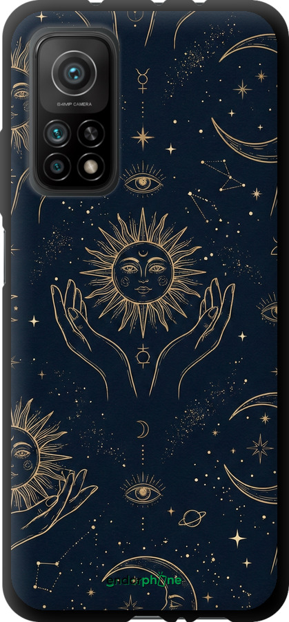 TPU чехол Celestial Harmony: Sun & Moon Gold Mystic Pattern для Xiaomi Mi 10T Pro - 6778b-2679 изображение 