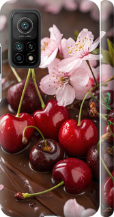 3D пластиковый матовый чехол Вишня в шоколаде для Xiaomi Mi 10T - 6698m-2096 изображение 