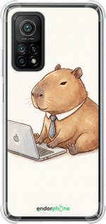 Силикон с усиленными углами чехол Funny Capybara CEO Working для Xiaomi Mi 10T Pro - 6777sp-2679 изображение 