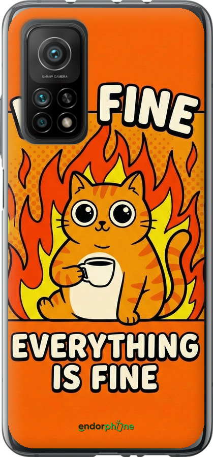 Силиконовый чехол Funny Cat для Xiaomi Mi 10T - 6786u-2096 изображение 