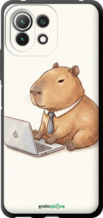 TPU чехол Funny Capybara CEO Working для Xiaomi Mi 11 Lite - 6777b-2281 изображение 