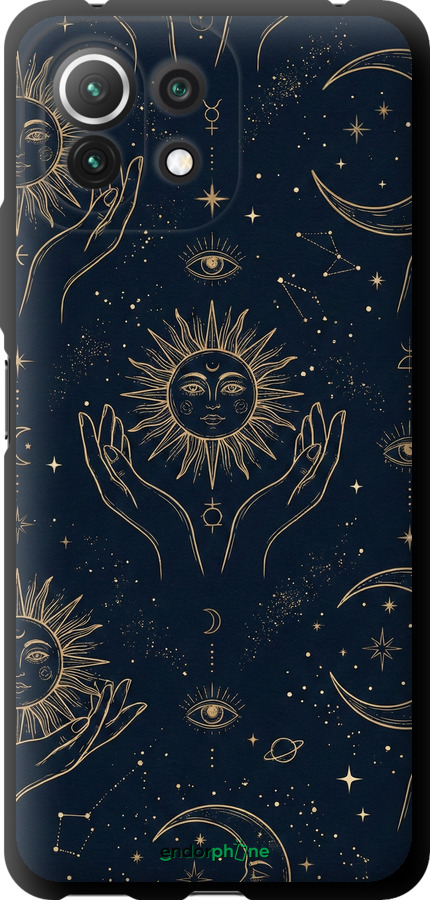 TPU чехол Celestial Harmony: Sun & Moon Gold Mystic Pattern для Xiaomi Mi 11 Lite - 6778b-2281 изображение 