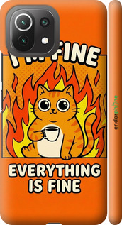 3D пластиковый матовый чехол Funny Cat для Xiaomi Mi 11 Lite - 6786m-2281 изображение 