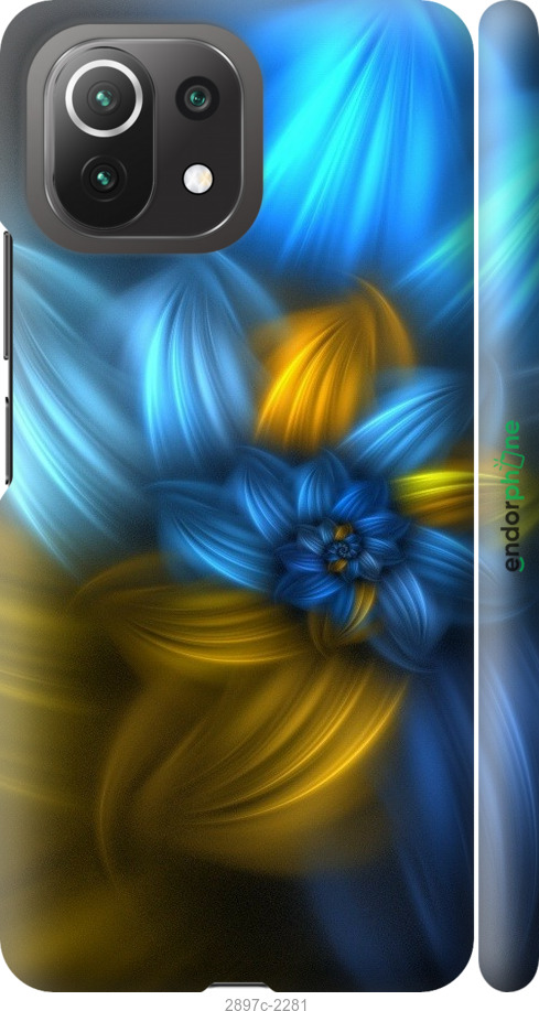 

3D пластиковий матовий чохол "Візерунок 46" для Xiaomi Mi 11 Lite, Синій